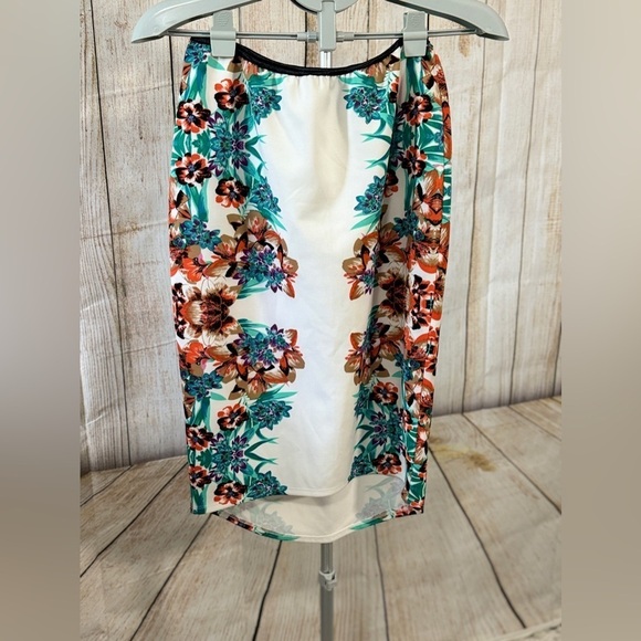 Dresses & Skirts - bisou bisou Floral Skirt, Women, Medium Y2K Elastic Waist, tropical